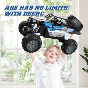 DEERC Large 1:8 Scale Remote Control Monster Truck for Adults Boys, Upgraded RC Cars Remote Control Car, Off Road with Realistic Sound, 2.4Ghz 4WD Toy All Terrain Climbing, 2 Batteries for 80 Min Play