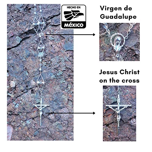 Silver Plated Deluxe Wedding lasso crystal with Jesus christ and virgen de guadalupe in a Premium gift box - lazo para bodas - Lazo de bodas de iglesia para novios - lasso for wedding ceremony - wedding lasso catholic set