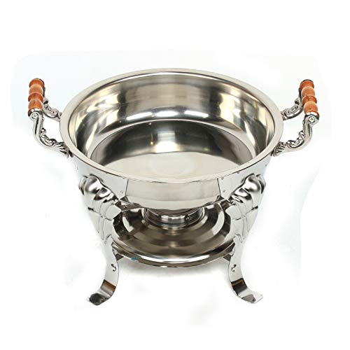 Round Chafing Dish Buffet Catering Tray,360° Rotate Stainless Steel Chafer Container,Chafing Dish for Banquet Buffet Events,Food Warmer Chafing Dishes