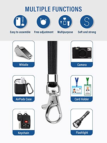 BFSD·DM Universal Cell Phone Lanyard,Crossbody Lanyard with Adjustable Nylon Neck Strap,Compatible with Every Mobile Phone(Black)