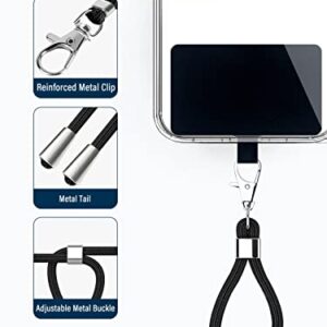 BFSD·DM Universal Cell Phone Lanyard,Crossbody Lanyard with Adjustable Nylon Neck Strap,Compatible with Every Mobile Phone(Black)