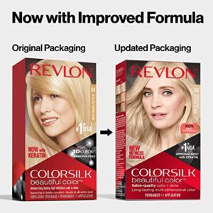 Revlon Colorsilk Beautiful Color Permanent Hair Color, Long-Lasting High-Definition Color, Shine & Silky Softness with 100% Gray Coverage, Ammonia Free, 074 Medium Blonde, 1 Pack