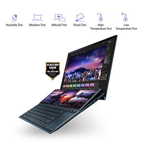 ASUS ZenBook Duo 14 UX482 14” FHD Touch Display, Intel Evo Platform, Core i7-1195G7, 8GB RAM, 512GB PCIe SSD, ScreenPad Plus, Windows 11 Home, WiFi 6E, Celestial Blue, UX482EAR-DH71T