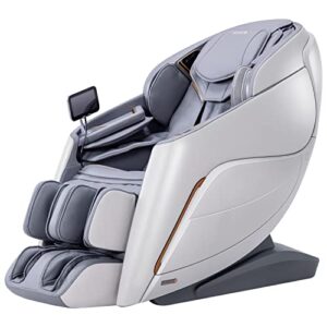 irest 2023 4d massage chair recliner system, zero gravity shiatsu massager with ai voice control, sl track, heating, touch screen, quick access buttons (beige)