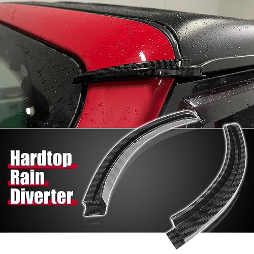 X AUTOHAUX Pair ABS Car Roof Hardtop Water Rain Gutter Extension Rain Drip Rail Slot Diverter Exterior Accessories Deflector for Jeep Wrangler JL 2018-2021 Black