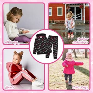 Barbie Loungewear Set, ComfyCotton Clothes for Girls, Officially Licensed Outfit for Girls, Hoodie and Joggers Set, Black, Ages 5 to 6