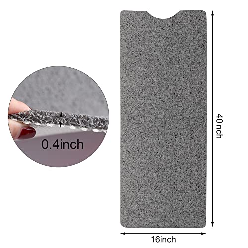 Leotruny Bath Tub Shower Mat 40 x 16 Inch Non Slip Soft PVC Loofah Bathtub Mats for Bathroom (C01-Dark Grey)