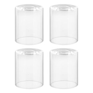 4-pack clear glass shade light fixture replacement, 5.5in height, 4.7in diameter, 1.65in fitter,high transmittance cylinder glass shade cover globe for pendant light table lamp chandelier wall sconce