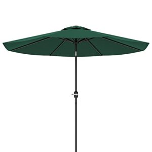 greesum patio umbrella, outdoor market table parasol with push button tilt, crank and 8 sturdy ribs for garden, lawn backyard & pool, green