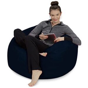 Sofa Sack Bean Bag Chair: 3' Memory Foam Furniture Bean Bag - Medium Sofa with Soft Micro Fiber Cover - Dark Blue