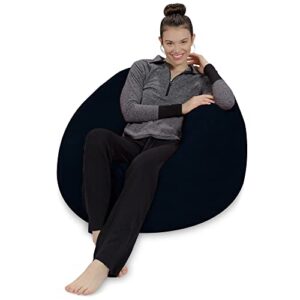 Sofa Sack Bean Bag Chair: 3' Memory Foam Furniture Bean Bag - Medium Sofa with Soft Micro Fiber Cover - Dark Blue