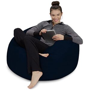 Sofa Sack Bean Bag Chair: 3' Memory Foam Furniture Bean Bag - Medium Sofa with Soft Micro Fiber Cover - Dark Blue