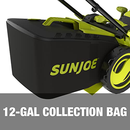 Sun Joe 24V-X2-16LM 48-Volt IONMAX Cordless Brushless Lawn Mower Kit, W/ 4.0-Ah Battery + Dual Port Charger & 12-Gallon Collection Bag, 16-Inch, Comfort Grip, One Touch 6-Position Height Adjustment