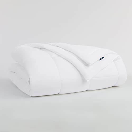 Serta ComfortSure Down Alternative Comforter, Soft Box Stitched Duvet Insert, Quilted Twin XL Comforter with 4 Corner Tabs, All Season Bedding, White