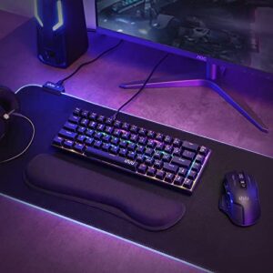 UHURU Mechanical Gaming Keyboard, UMK-100 Wired 60% 68 Keys Mechanical Keyboard with Palm Rest, Blue Switches, 20 RGB Backlights, Full Keys Anti-ghosting, Pro Driver Supported