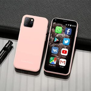 Hipipooo Super Small Mini Smartphone 3G Dual SIM Mobile Phone 1GB RAM 8GB ROM Android 6.0 Unlocked Kids Phone Pocket Cellphone (Pink)