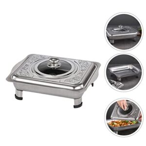 Buffet Platters Dish Tray Chafing Dish Buffet Shabu Hot Pot with Lid 4 Leg Stainless Steel Buffet Warmer Food Pan Fondue Pot for Restaurant Home Kitchen Picnic Catering Supplies Chafing Dish