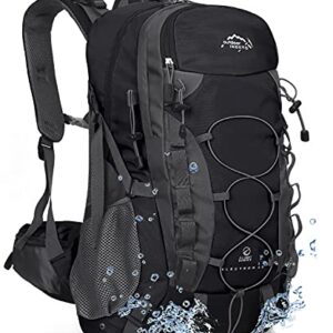 INOXTO lightweight Hiking Backpack 35L/40L Hiking Daypack with Waterproof Rain Cover Camping Backpack for Travel Camping Outdoor for Men and Women (40L Black)