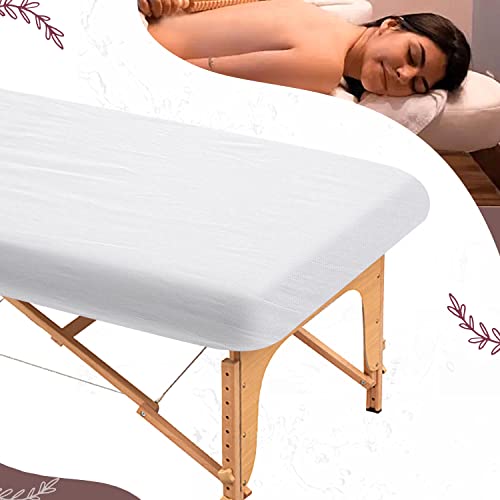 Noverlife 25PCS Disposable Fitted Massage Table Sheets Spa Bed Covers, Breathable Non Woven Fabric Massage Table Protective Cover, Single Use for Beauty Salon Facial Body Skincare Treatments