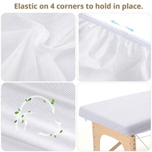 Noverlife 25PCS Disposable Fitted Massage Table Sheets Spa Bed Covers, Breathable Non Woven Fabric Massage Table Protective Cover, Single Use for Beauty Salon Facial Body Skincare Treatments