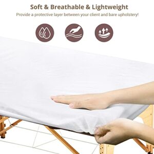 Noverlife 25PCS Disposable Fitted Massage Table Sheets Spa Bed Covers, Breathable Non Woven Fabric Massage Table Protective Cover, Single Use for Beauty Salon Facial Body Skincare Treatments