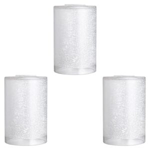 GoldSwift 3 Pack White Linen Glass Lamp Shade Replacement Globe & Covers for Light Fixtures, 6" Tall, 4" Diameter, 1-5/8 inch Fitter, Cylinder Glass Shade for Chandelier Pendant Wall Sconces