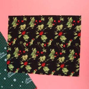 Healifty 20 Pieces Christmas Fabric Bundles Sewing Squares Bundle Multi- Color Fabric Patchwork Christmas Tree Fat Quarters Precut Santa Claus Fabric Scraps for Christmas DIY Quilting