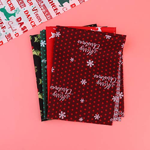 Healifty 20 Pieces Christmas Fabric Bundles Sewing Squares Bundle Multi- Color Fabric Patchwork Christmas Tree Fat Quarters Precut Santa Claus Fabric Scraps for Christmas DIY Quilting