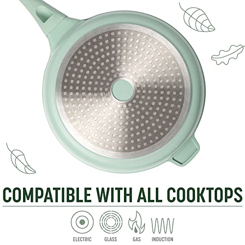 Goodful All-in-One Pan, Multilayer Nonstick, High-Performance Cast Construction, Multipurpose Design Replaces Multiple Pots and Pans, Dishwasher Safe Cookware, 11-Inch, 4.4-Quart Capacity, Sage Green