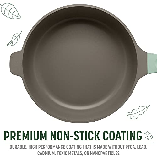 Goodful All-in-One Pan, Multilayer Nonstick, High-Performance Cast Construction, Multipurpose Design Replaces Multiple Pots and Pans, Dishwasher Safe Cookware, 11-Inch, 4.4-Quart Capacity, Sage Green