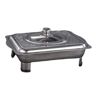 cabilock chafing dish buffet set stainless steel buffet dish rectangular chafing food tray chafer pan with lid steam table pan for wedding parties banquet catering events food warmer