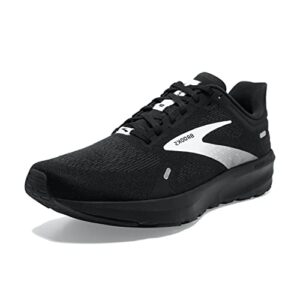 brooks men’s launch 9 neutral running shoe - black/white - 12