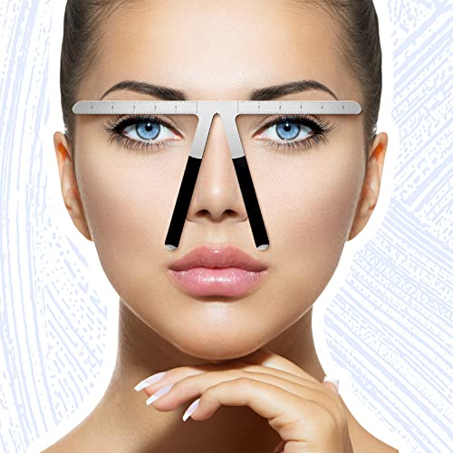 3 Pieces Eyebrow Ruler 3-Point Positioning Ruler Eyebrow Golden Ratio Caliper Microblading Grooming Stencil Shaper Permanent Eyebrow Measuring Tool DIY Ruler Kit for Student Brow Artists