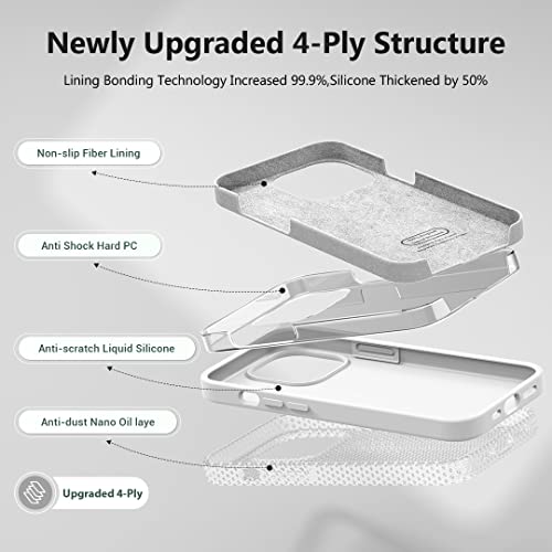 LOVE 3000 Compatible with iPhone 13 Pro Case 6.1 inch(2021) | Premium Liquid Silicone Rubber | Soft Anti-Scratch Microfiber Lining Full-Body Protection Case for iPhone 13 Pro, White