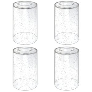 4 pack clear seeded glass shade, youroke cylinder clear bubble glass shade 5.9in height, 3.9in diameter, 1.7in fitter, high transmittance glass lampshade replacement for pendant light, chandelier