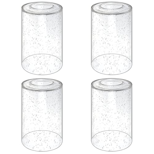 4 Pack Clear Seeded Glass Shade, YOUROKE Cylinder Clear Bubble Glass Shade 5.9in Height, 3.9in Diameter, 1.7in Fitter, High Transmittance Glass Lampshade Replacement for Pendant Light, Chandelier