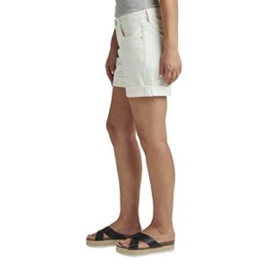 JAG Jeans Women's Alex Mid Rise Boyfriend Short, White, 12