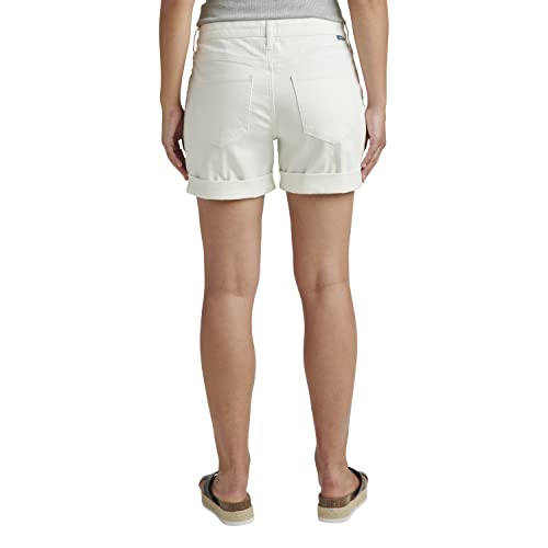 JAG Jeans Women's Alex Mid Rise Boyfriend Short, White, 12