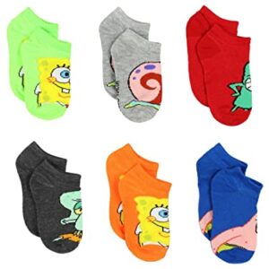 Nickelodeon Spongebob Squarepants Boys Girls Toddler 6 pack Socks (Medium (6-8), Multicolor)