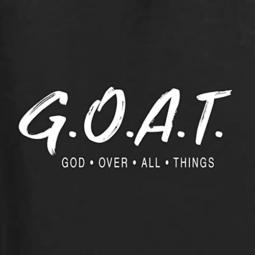 Wild Bobby GOAT God Over All Things Inspirational/Christian Unisex Graphic Hoodie Sweatshirt, Black, Medium