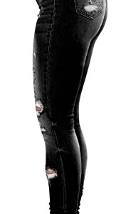Women's High Waisted Jeans for Women Distressed Stretch Jeans for Women Ripped Butt Lift Jeans Denim Pants Black, Size 16