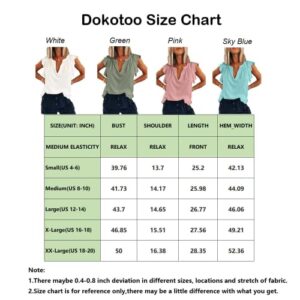 Dokotoo Womens Cute Ruffle Cap Sleeve Tank Tops 2023 Summer New Sexy Casual V Neck Solid Color Sleeveless Tee Shrits for Ladies Teen Girls Juniors (Green, Medium)