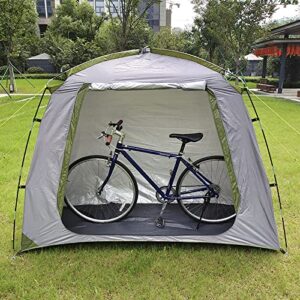 ZMPT Bicycle Rainproof Tent Heavy Storage Tent Waterproof Mountain Bike Tent Dustproof Portable Foldable Outdoor Tool Storage Shed Silver Gray and Green