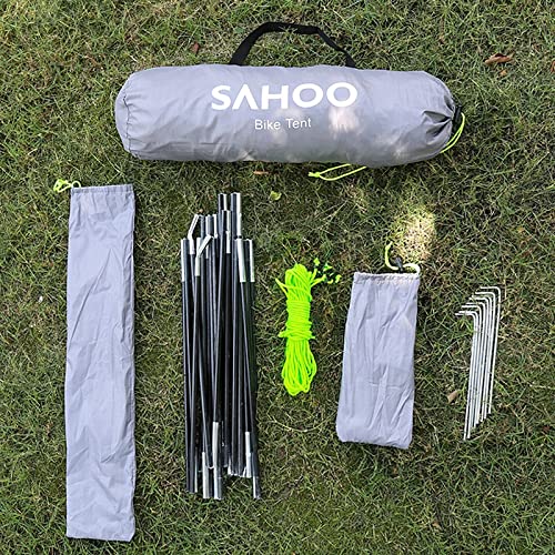 ZMPT Bicycle Rainproof Tent Heavy Storage Tent Waterproof Mountain Bike Tent Dustproof Portable Foldable Outdoor Tool Storage Shed Silver Gray and Green