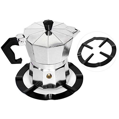 Cast Iron Wok Ring, Mocha Stove Bracket Stainless Steel Round Burner Grate Black Coffee Pot Non Slip Rack Milk Pan Holder Suitable for Butter Warmer Cooktop Replace Parts Kitchen Gas Stove Accessories