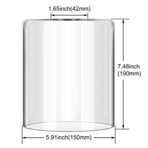 Clear Glass Floor Lamp Shade Replacement Modern Style Transparent Lampshades Light Fixture Shade, 7.48'' Height, 5.9'' Diameter, for MAXvolador Floor Lamp