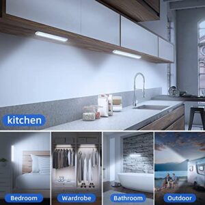 LED Closet Lights, 30 LEDs Rechargeable Dimmable Motion Sensor Light Under Cabinet Lighting with Remote Control Wireless Stick-Anywhere Night Light for Bedroom, Kitchen, Wardrobe, Hallway (4 Pack)