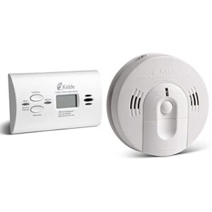 kidde carbon monoxide detector with digital display & led lights, co alarm & smoke & carbon monoxide detector, battery powered, combination smoke & co alarm, voice alert