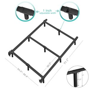 JOM Metal Bed Frame Full Size Platform Bedframe for Box Spring and Mattress Black Bed Rails Heavy Duty