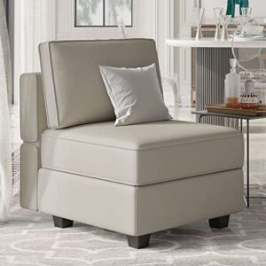 Belffin Modular Sofa Middle Module with Storage Accent Armless Chair for Modular Sectional Sofa Couch Velvet Grey